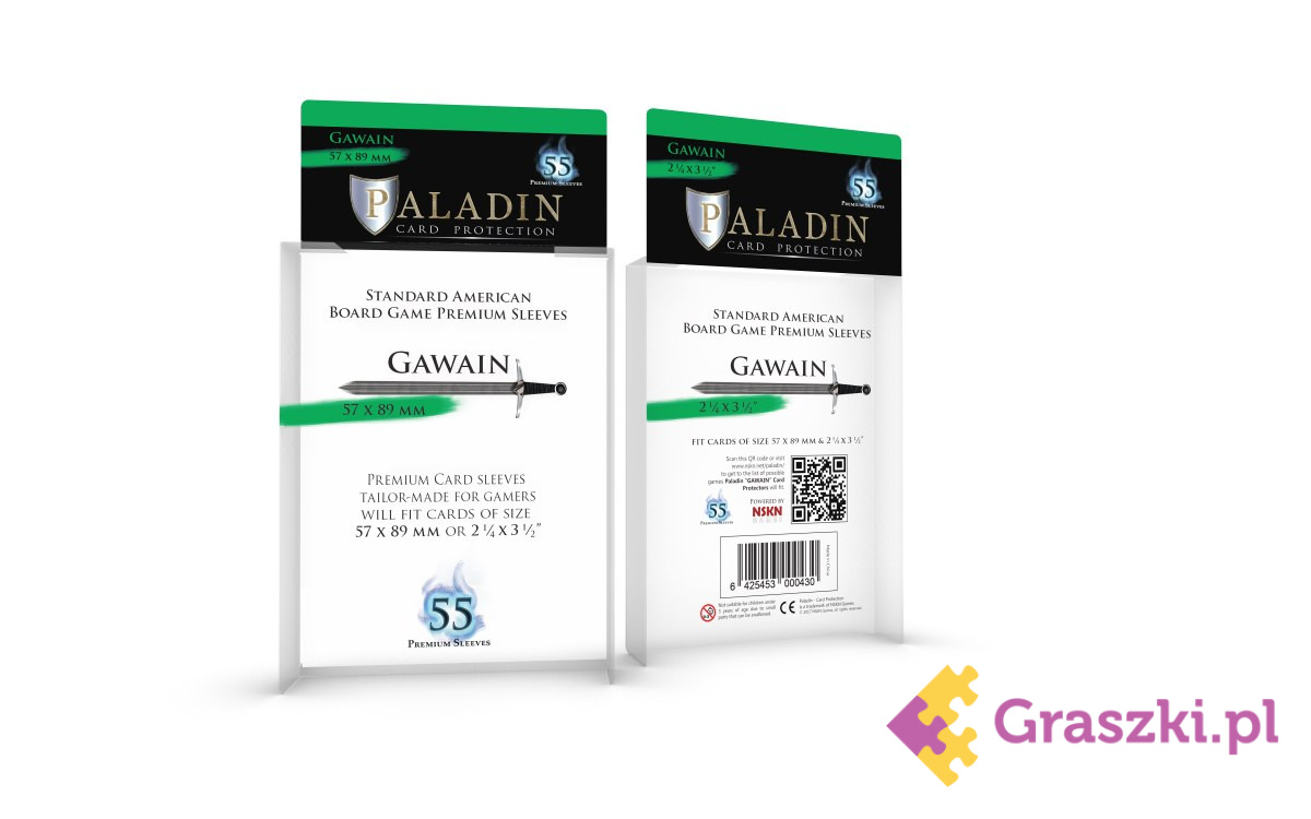 Koszulki na karty Gawain Premium Standard American (57x89), 55 sztuk | Paladin